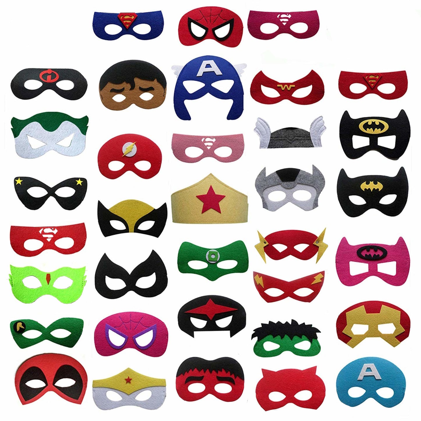 Superhero Masks For Kids Party 35 Pack